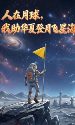 短剧《人在月球，我助华夏登月腾飞星海》海报