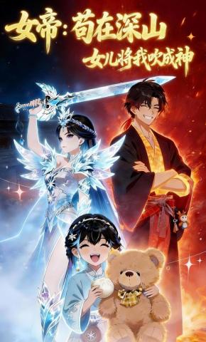 短剧《女帝:苟在深山，女儿将我吹成神》海报