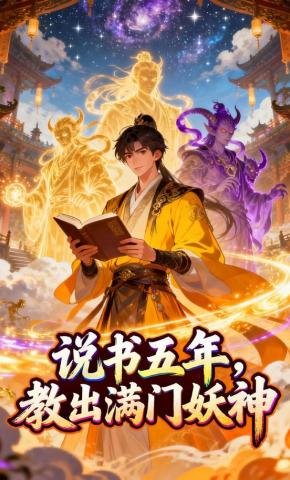 短剧《说书五年，教出满门妖神》海报