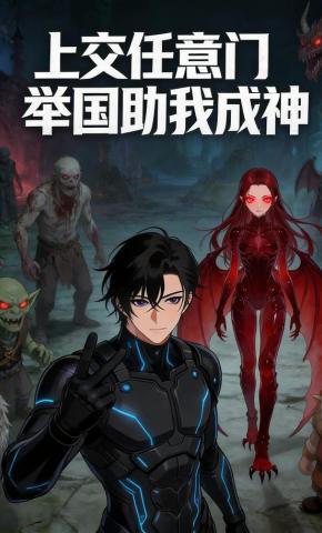 短剧《上交任意门，举国助我成神》海报