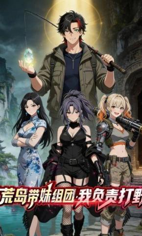 短剧《荒岛带妹组团，我负责打野》海报