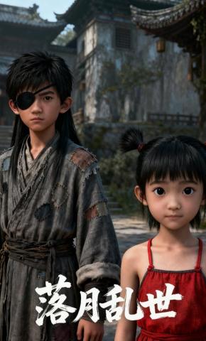 短剧《落月乱世》海报