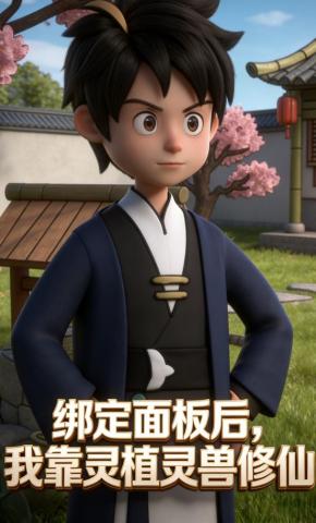 短剧《绑定面板后，我靠灵植灵兽修仙》海报