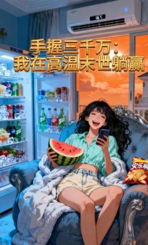短剧《手握三千万：我在高温未世躺赢》海报