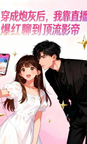 短剧《穿成炮灰后，我靠直播爆红聊到顶流影帝》海报