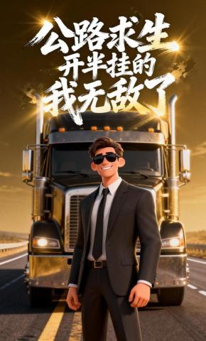 短剧《公路求生，开半挂的我无敌了》海报