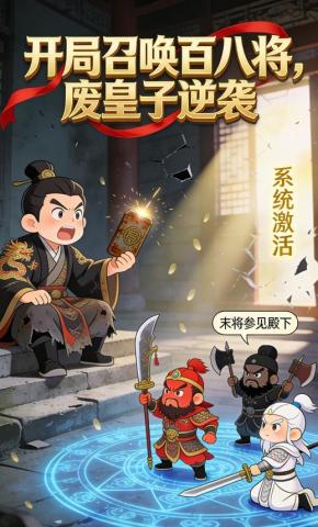 短剧《开局召唤百八将，废皇子逆袭》海报