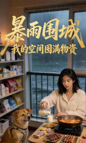 短剧《暴雨围城：我的空间囤满物资》海报