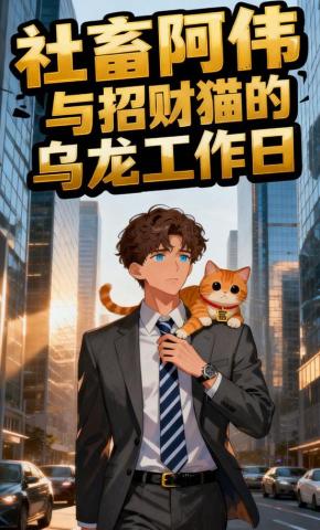 短剧《社畜阿伟与招财猫的乌龙工作日》海报