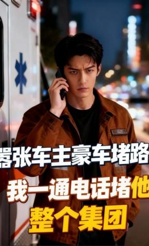 短剧《嚣张车主豪车堵路，我一通电话堵他整个集团》海报