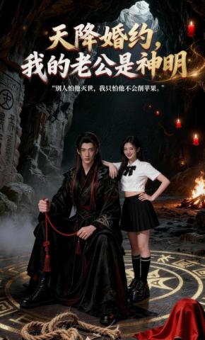 短剧《天降婚约，我的老公是神明》海报