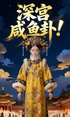 短剧《深宫咸鱼卦》海报