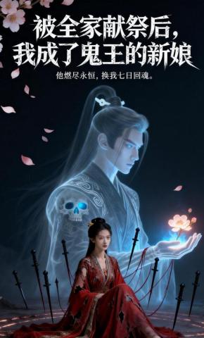 短剧《被全家献祭后，我成了鬼王的新娘》海报