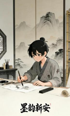 短剧《墨韵新安》海报