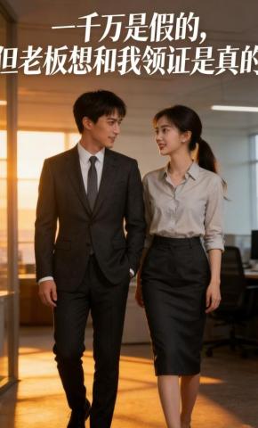 短剧《一千万是假的，但老板想和我领证是真的》海报