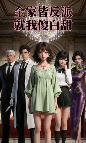 短剧《我全家都是反派，就我傻白甜》海报