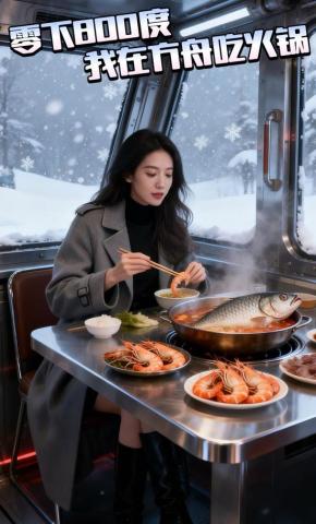短剧《零下800度：我在方舟吃火锅》海报