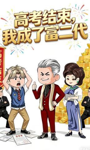 短剧《高考结束，我成了富二代》海报