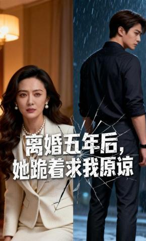 短剧《离婚五年后，她跪着求我原谅》海报