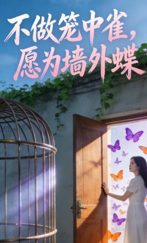 短剧《不做笼中雀，愿为墙外蝶》海报