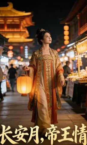 短剧《长安月，帝王情》海报