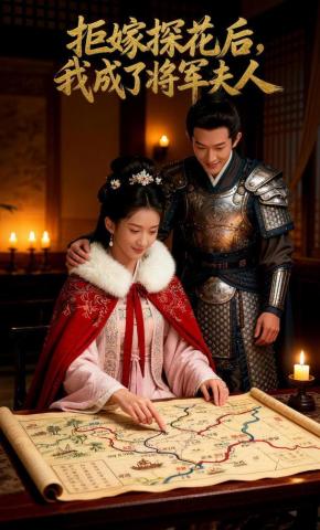 短剧《拒嫁探花后，我成了将军夫人》海报
