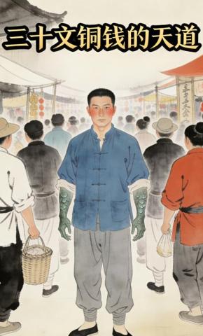 短剧《三十文铜钱的天道》海报