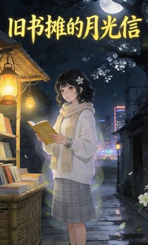 短剧《旧书摊的月光信》海报