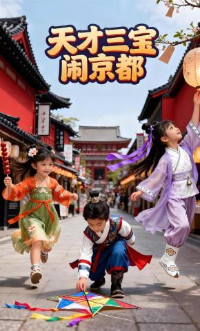 短剧《天才三宝闹京都》海报