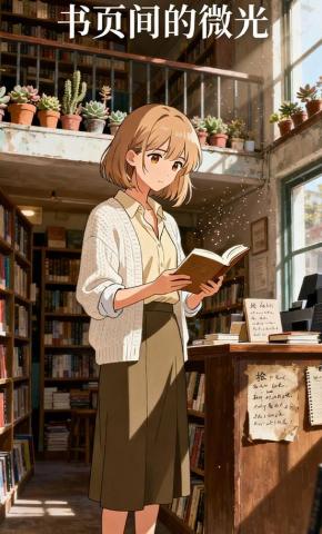 短剧《书页间的微光》海报