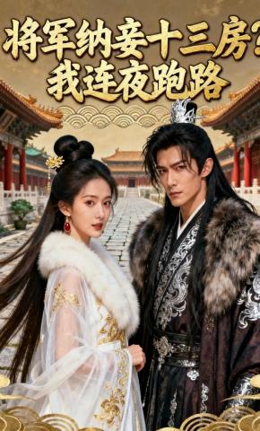 短剧《将军纳妾十三房？我连夜跑路》海报