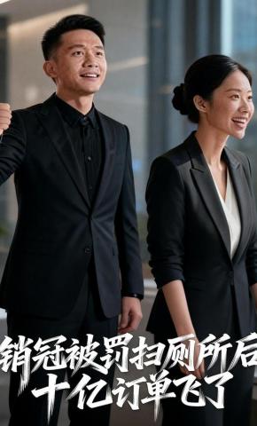 短剧《销冠被罚扫厕所后，十亿订单飞了》海报