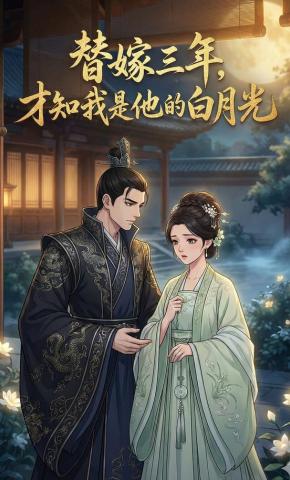 短剧《替嫁三年，才知我是他的白月光》海报