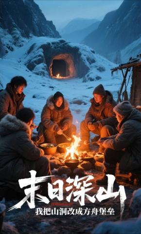 短剧《末日深山：我把山洞改成方舟堡垒》海报