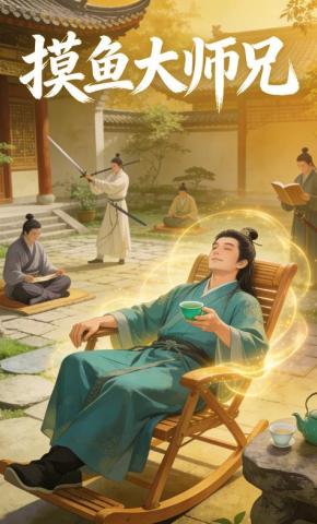 短剧《宗门大师兄竟是社畜，躺平也能无敌》海报