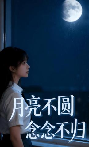 短剧《月亮不圆，念念不归》海报