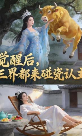 短剧《觉醒后，三界都来赶着认主》海报