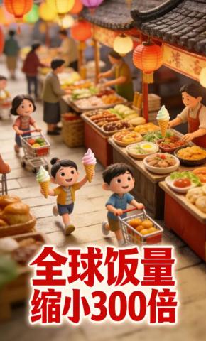 短剧《全球饭量缩小300倍》海报