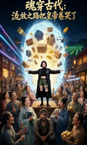 短剧《魂穿古代：流放之路把皇帝卷哭了》海报