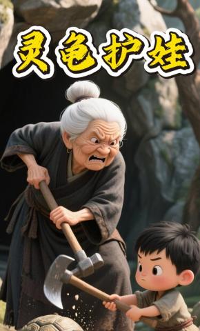 短剧《灵龟护娃》海报