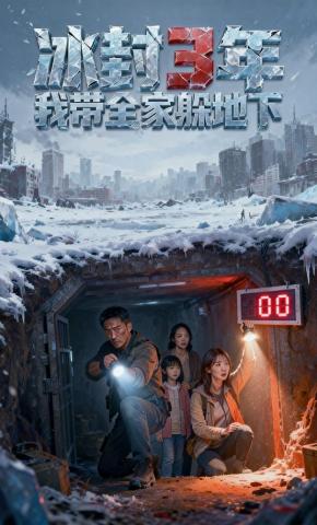 短剧《冰封 3 年：我带全家躲地下》海报