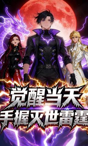 短剧《觉醒当天，手握灭世雷霆》海报