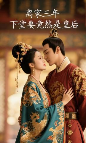 短剧《离家三年，下堂妻竟然是皇后》海报