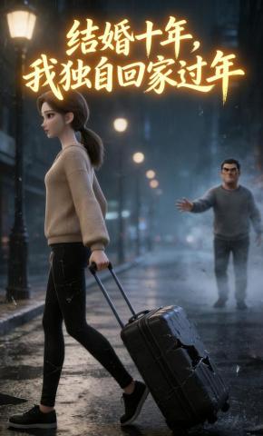 短剧《结婚十年，我独自回家过年》海报