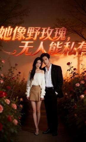 短剧《她像野玫瑰，无人能私有》海报