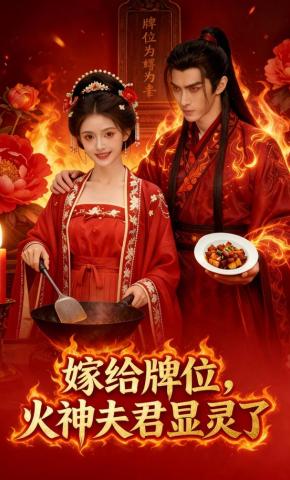 短剧《嫁给牌位，火神夫君显灵了》海报