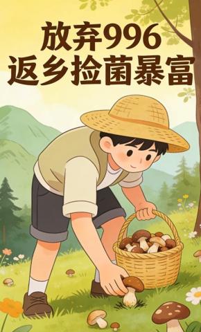 短剧《放弃 996 返乡捡菌暴富》海报