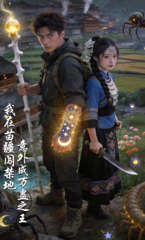 短剧《我在苗疆闯禁地，意外成万蛊之王》海报