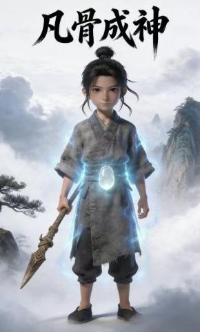 短剧《凡骨成神》海报