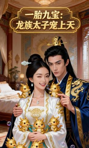 短剧《一胎九宝：龙族太子宠上天》海报